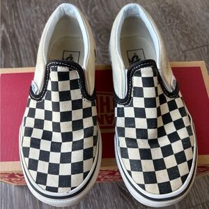 VANS Classic Slip-On Black/White Checkerboard Size 13 Kids